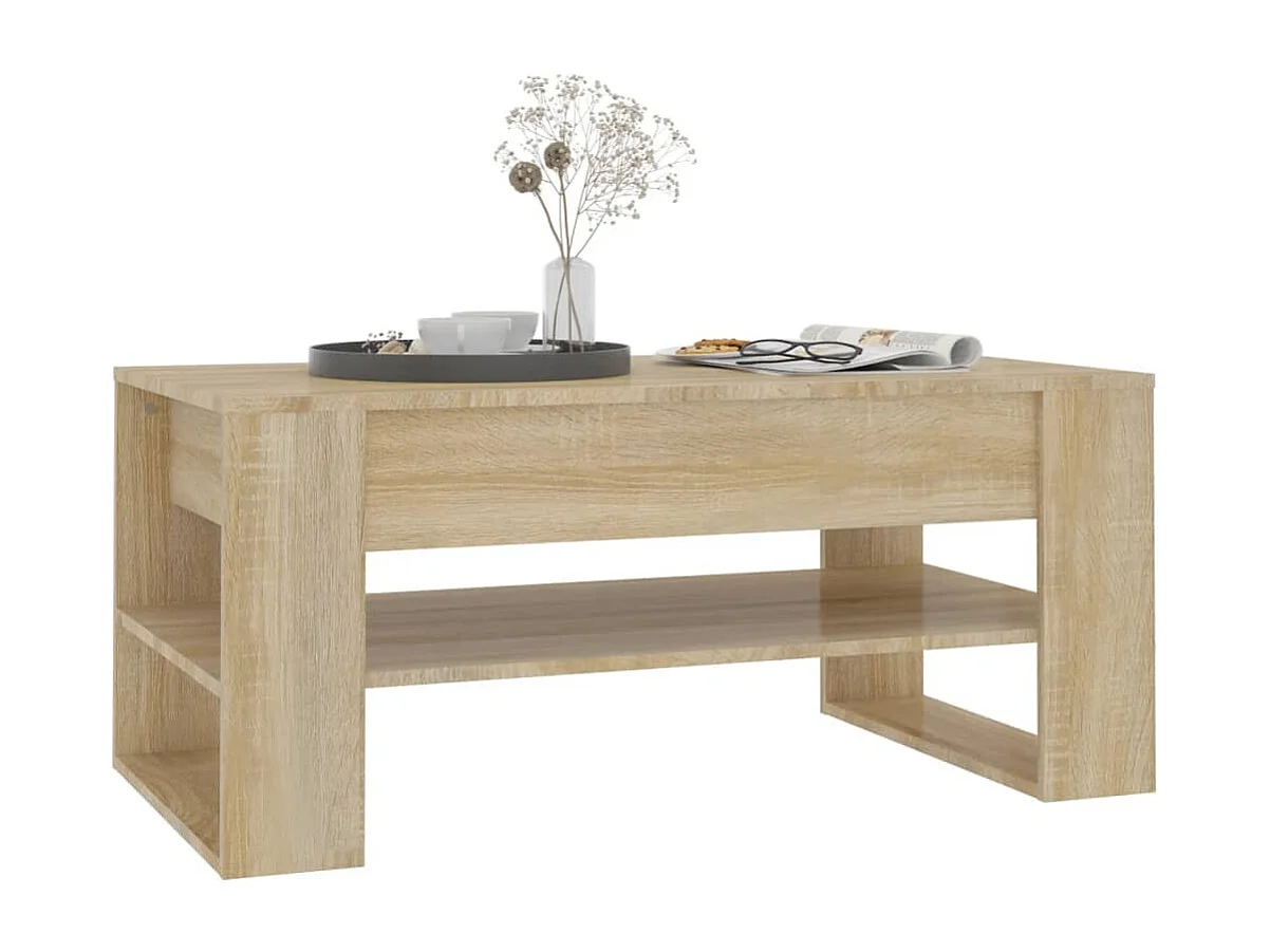 Gold Salontafel Sonoma eiken 102x55x45 cm Bewerkt hout