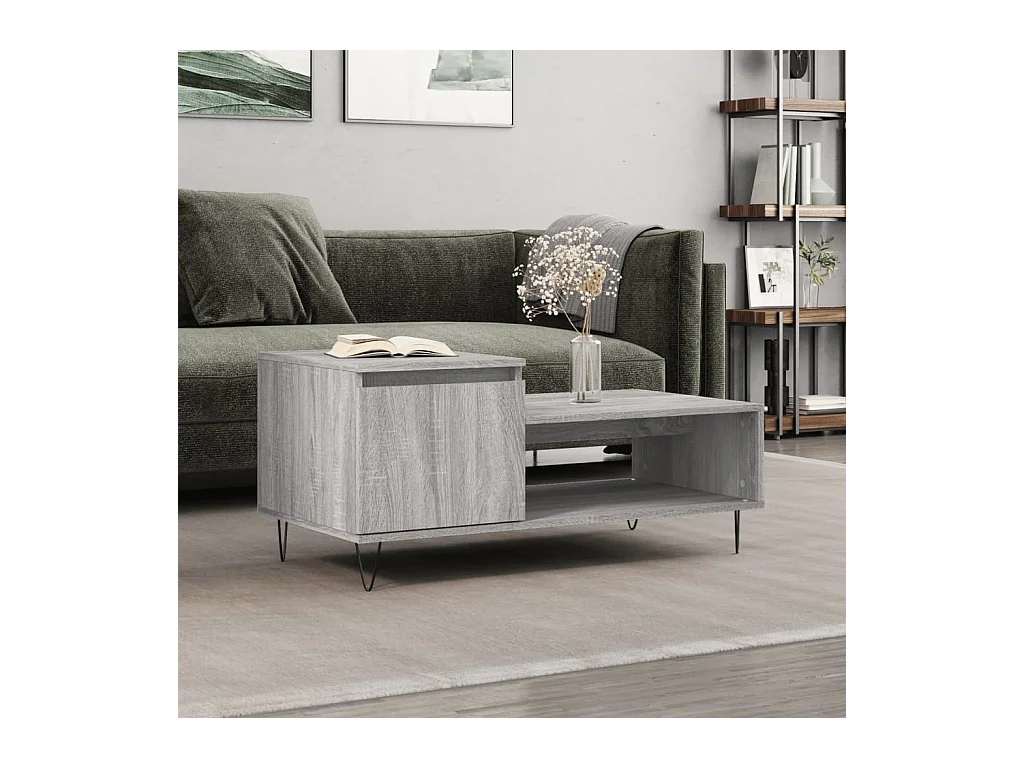 Gold Sonoma grijze salontafel 100x50x45 cm Bewerkt hout