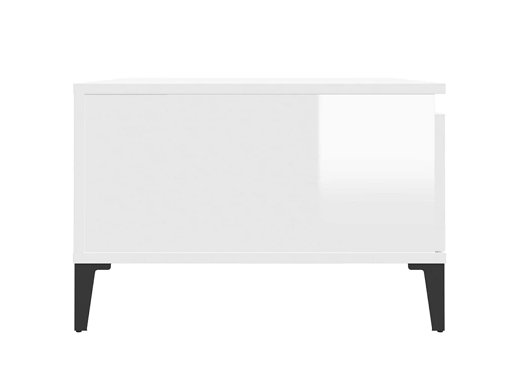 Goud Glanzend witte salontafel 55x55x36,5 cm samengesteld hout