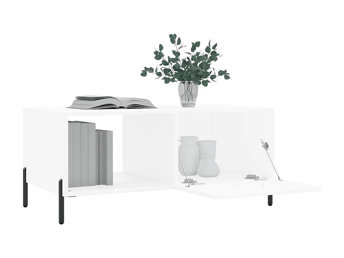 Mesa de centro Gold blanca 90x50x40 cm de madera contrachapada