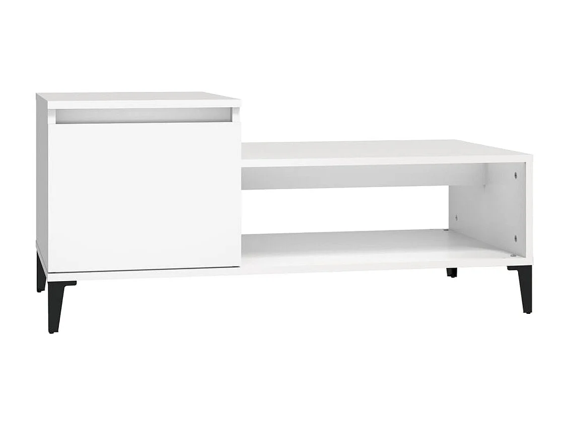 Mesa de centro dourada branca 100x50x45 cm Madeira trabalhada