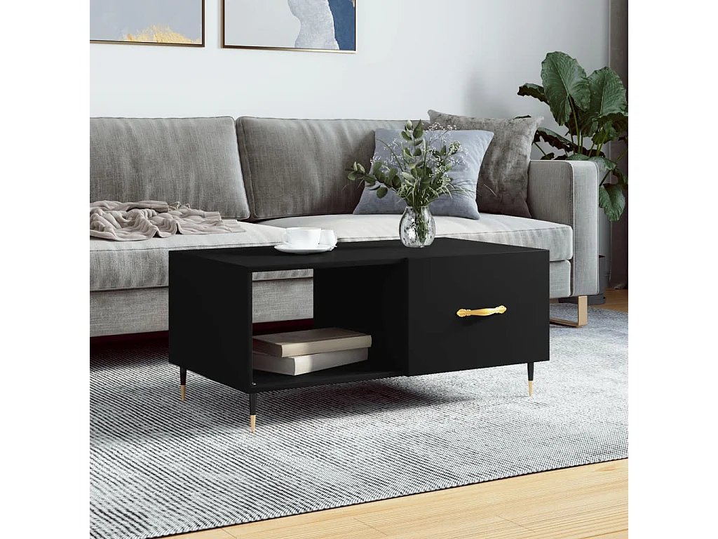 Gold Salontafel zwart 90x50x40 cm samengesteld hout