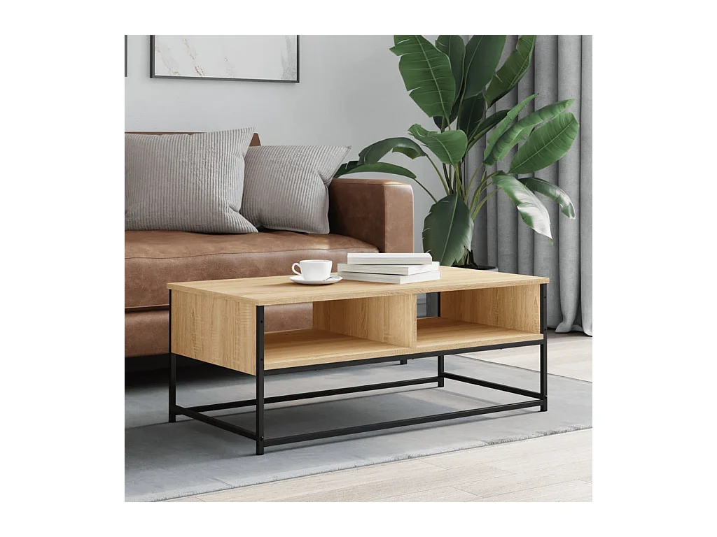 Table basse chêne sonoma 100x51x40 cm bois d'ingénierie