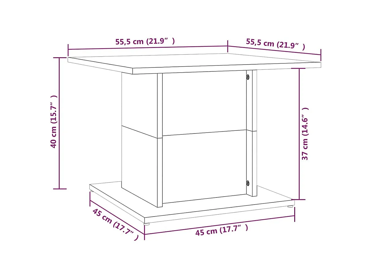 Gold Salontafel Zwart 55,5x55,5x40 cm Spaanplaat