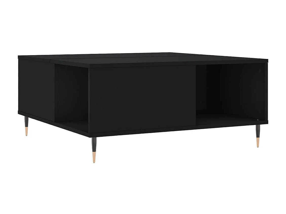 Table basse noir 80x80x36,5 cm bois d'ingénierie