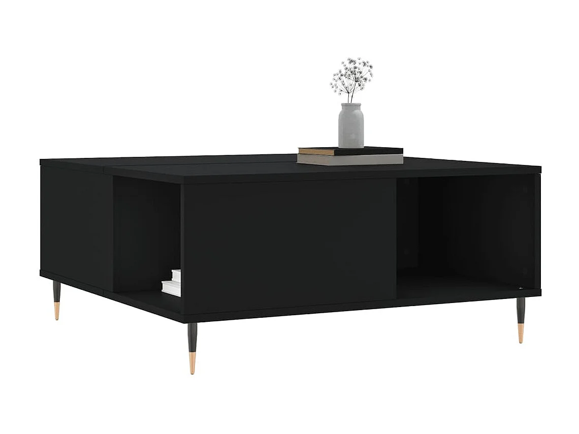 Table basse noir 80x80x36,5 cm bois d'ingénierie