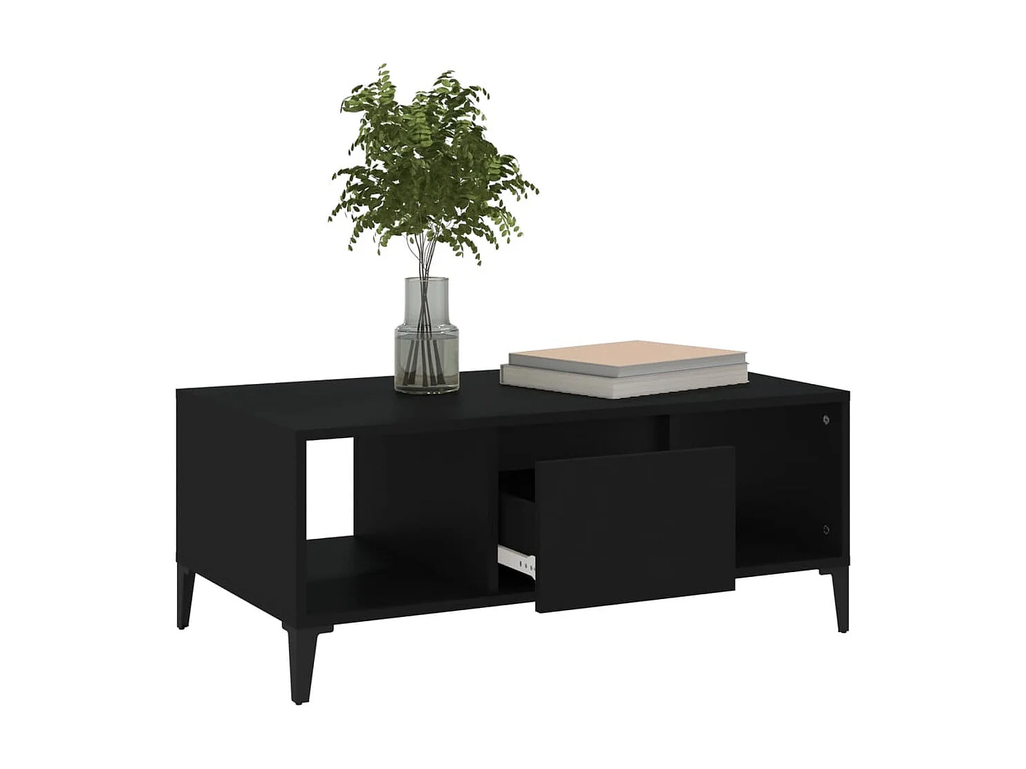 Table basse Noir 90x50x36,5 cm Bois d'ingénierie