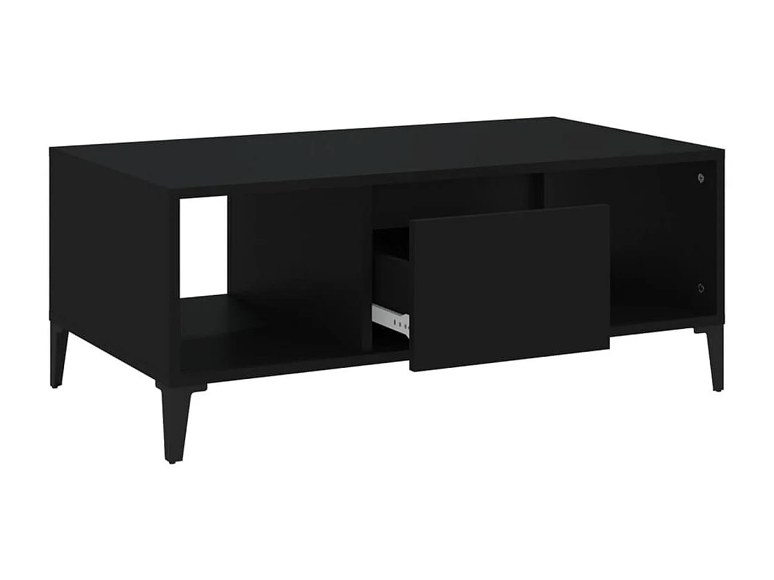 Table basse Noir 90x50x36,5 cm Bois d'ingénierie