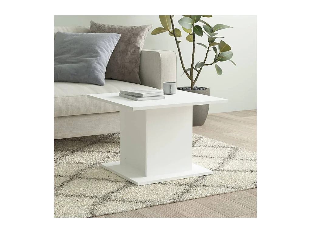 Table basse Blanc 55,5x55,5x40 cm Aggloméré
