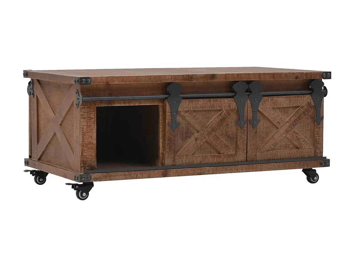 Tavolino Gold Legno massello di abete 91 x 51 x 38 cm Marrone