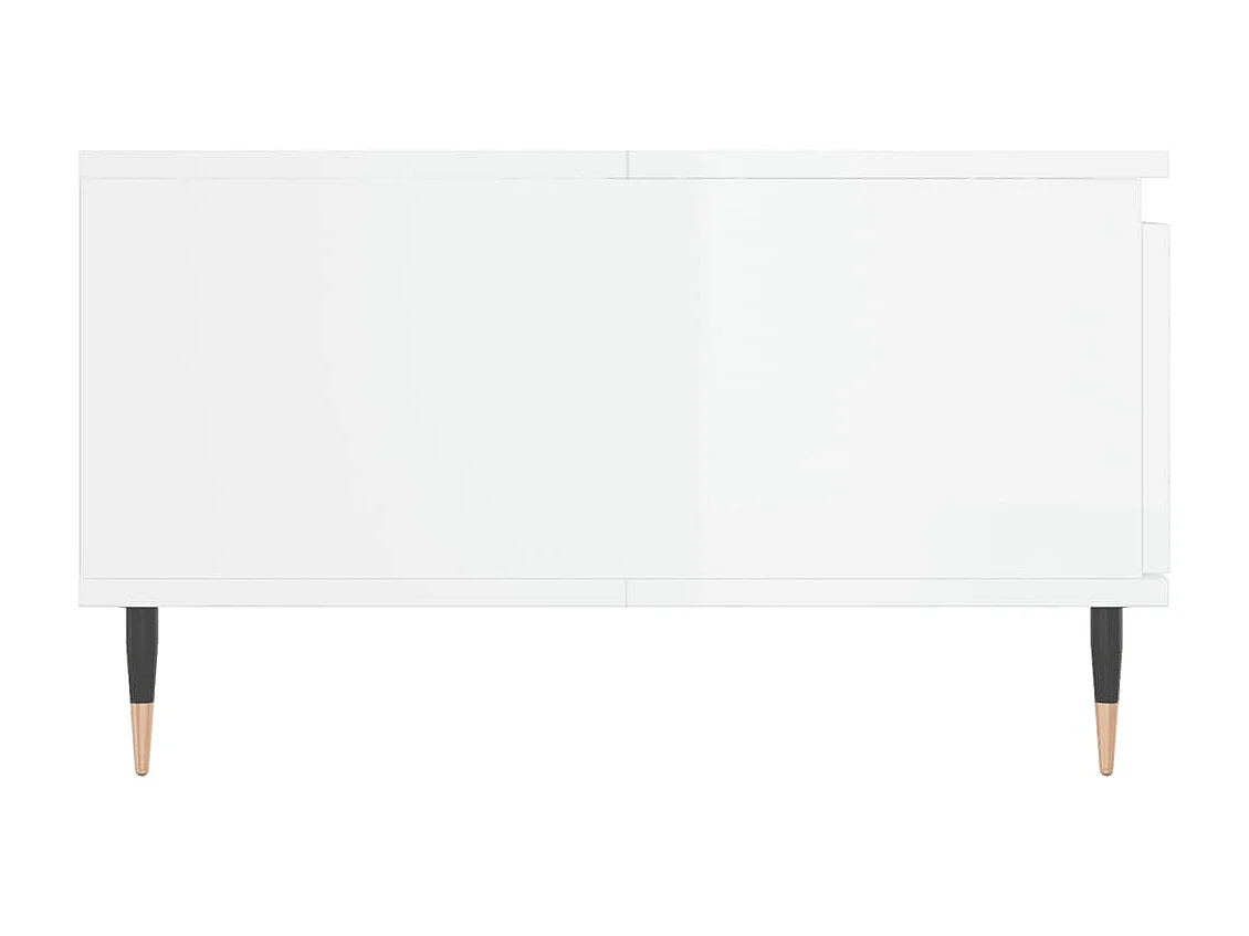 Table basse blanc brillant 90x60x35 cm bois d'ingénierie