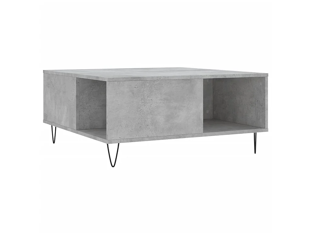 Table basse gris béton 80x80x36,5 cm bois d'ingénierie