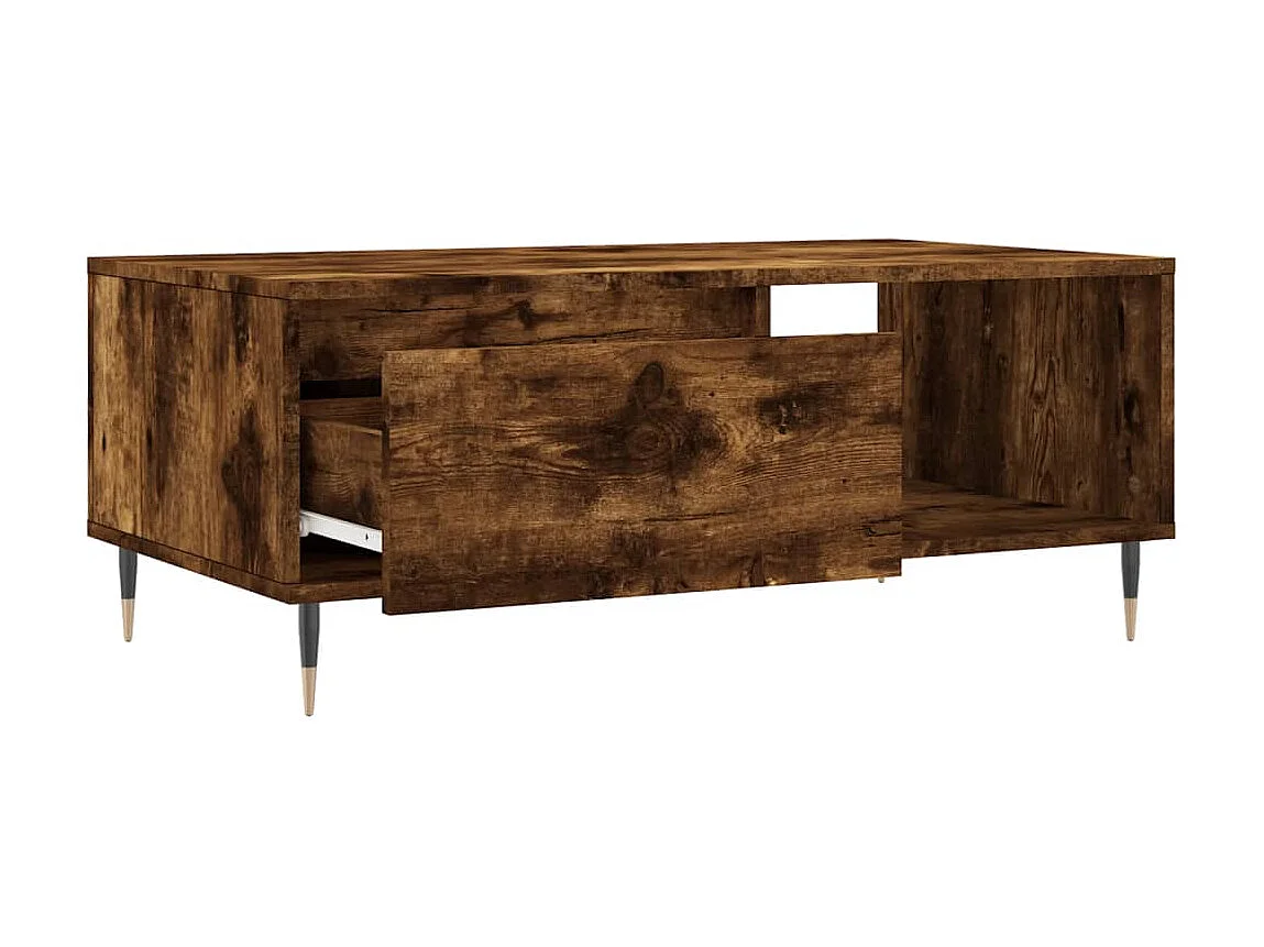 Table basse Chêne fumé 90x50x36,5 cm Bois d'ingénierie