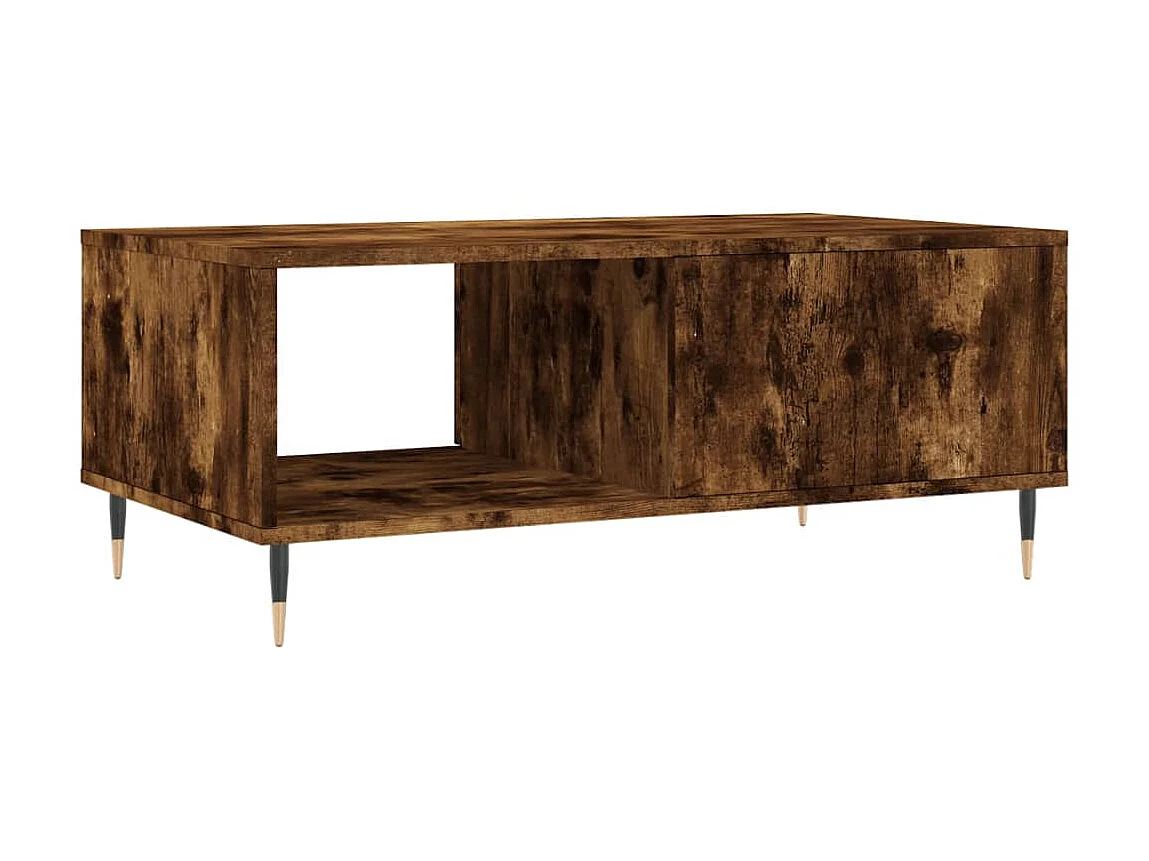 Table basse Chêne fumé 90x50x36,5 cm Bois d'ingénierie