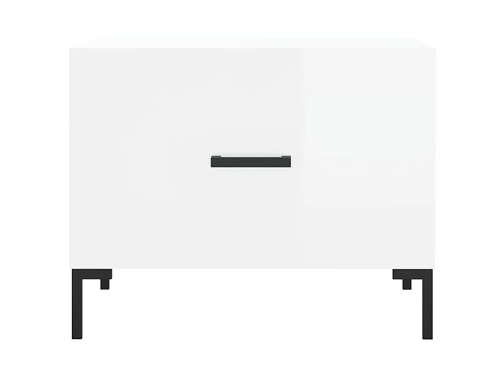 Mesas de centro Gold 2 piezas madera contrachapada blanco brillo 50x50x40cm