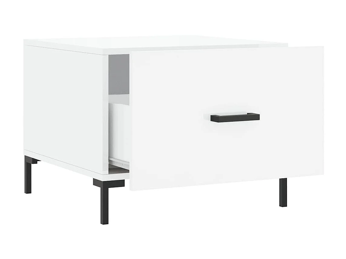 Mesas de centro Gold 2 piezas madera contrachapada blanco brillo 50x50x40cm