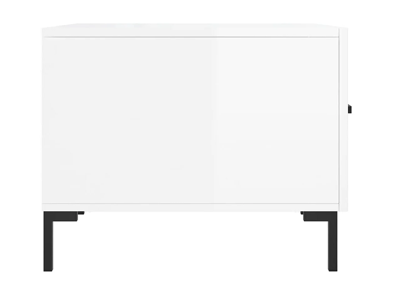 Mesas de centro Gold 2 piezas madera contrachapada blanco brillo 50x50x40cm