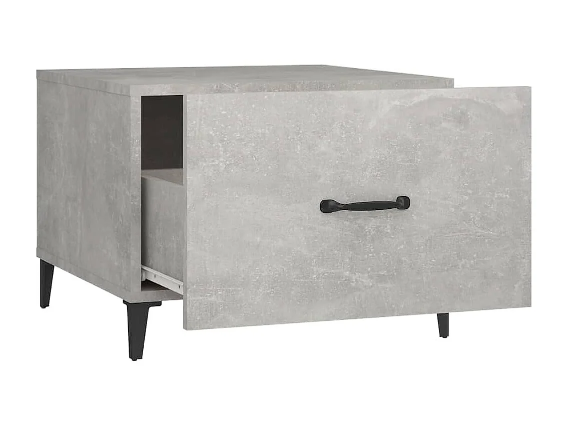 Table basse avec pieds en métal Gris béton 50x50x40 cm