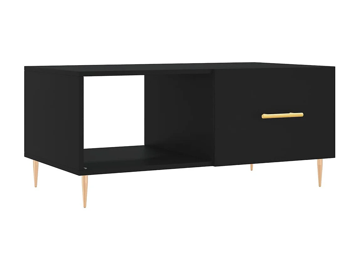 Tavolino Gold nero 90x50x40 cm in multistrato