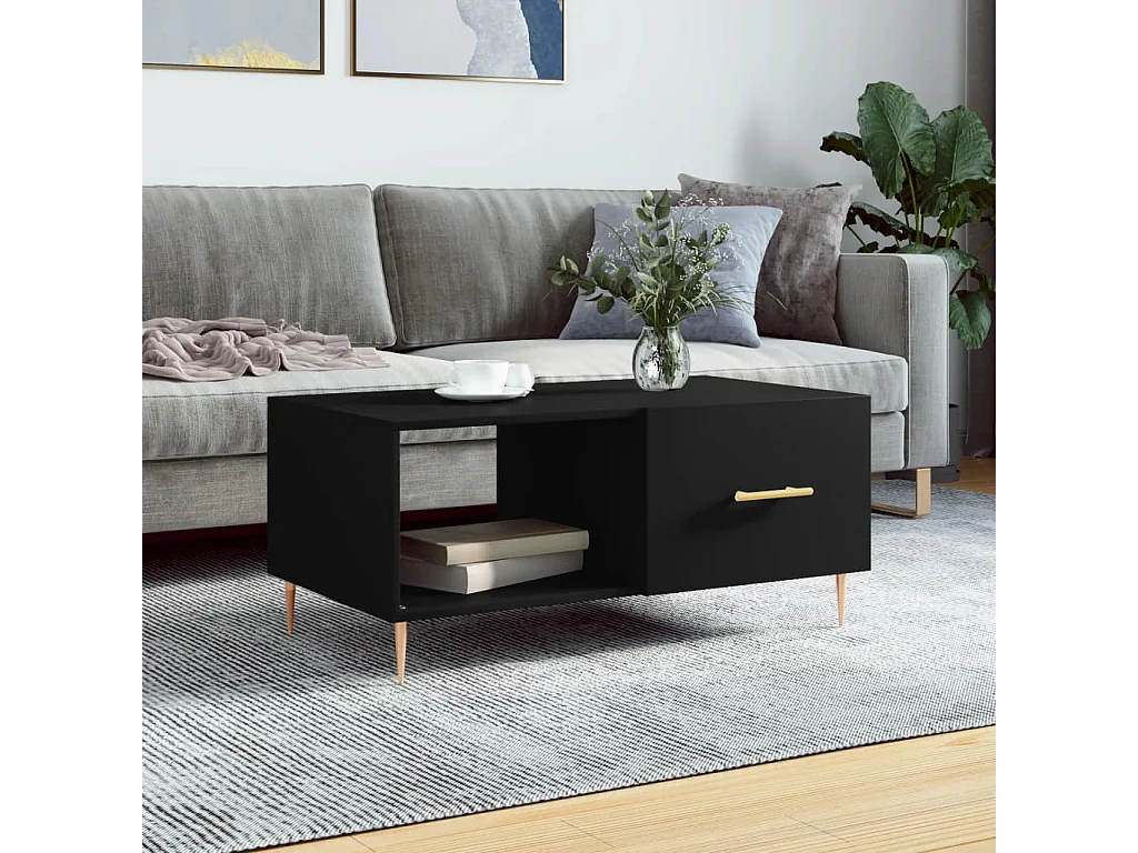 Gold Salontafel zwart 90x50x40 cm samengesteld hout