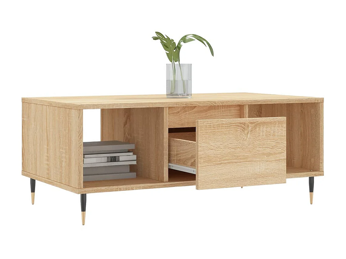 Tavolino Gold Rovere Sonoma 90x50x36,5 cm MDF