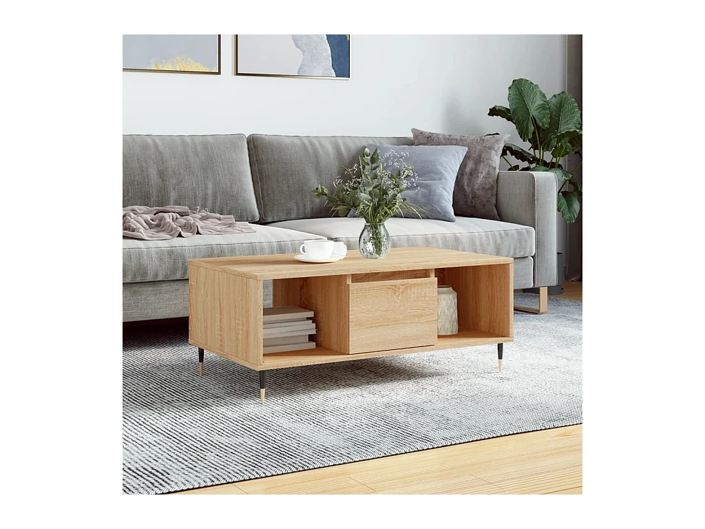 Table basse Chêne sonoma 90x50x36,5 cm Bois d'ingénierie