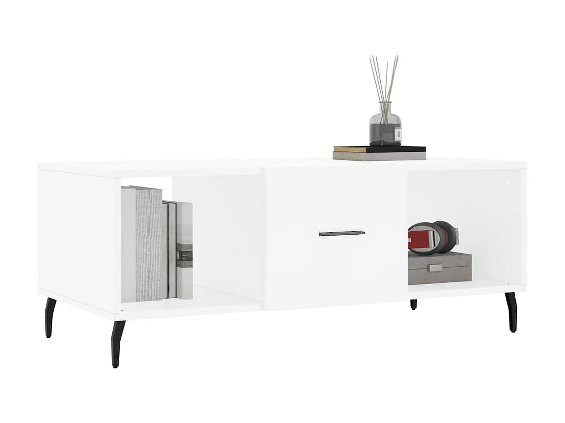 Table basse blanc 102x50x40 cm bois d'ingénierie