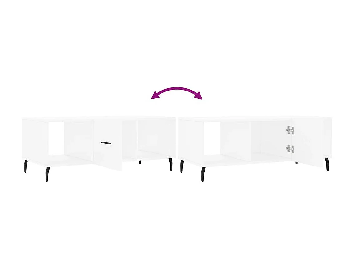 Table basse blanc 102x50x40 cm bois d'ingénierie