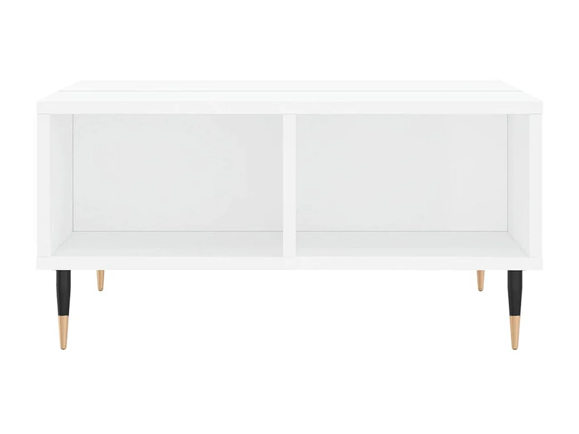 Table basse blanc brillant 60x60x30 cm bois d'ingénierie