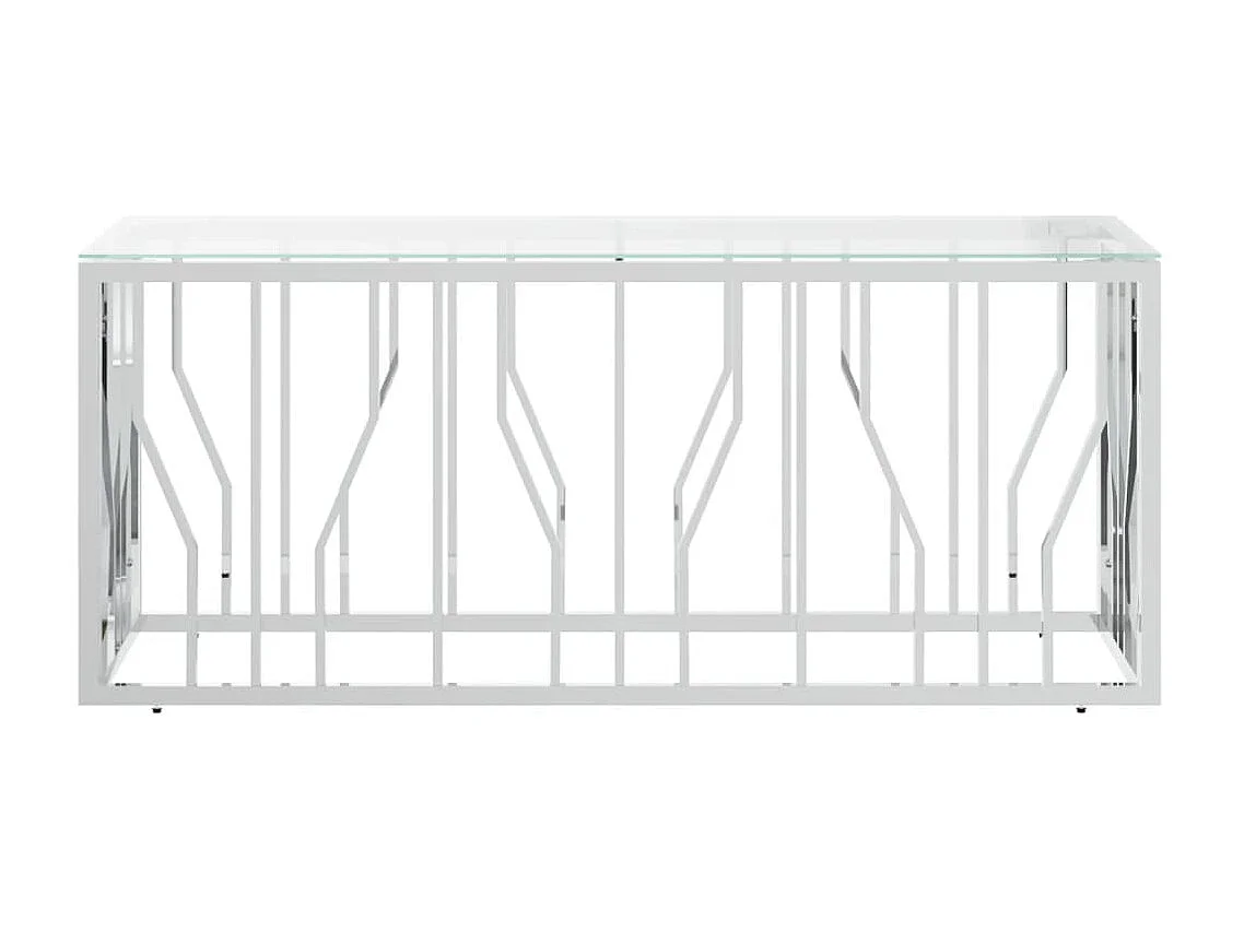 Mesa de centro dourada 110x45x45 cm aço inoxidável e vidro