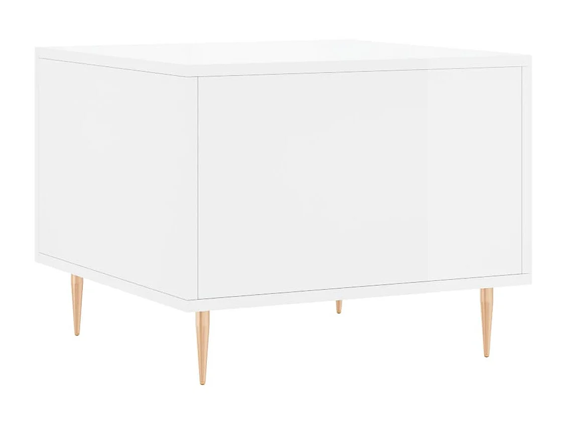 Table basse blanc brillant 50x50x40 cm bois d'ingénierie
