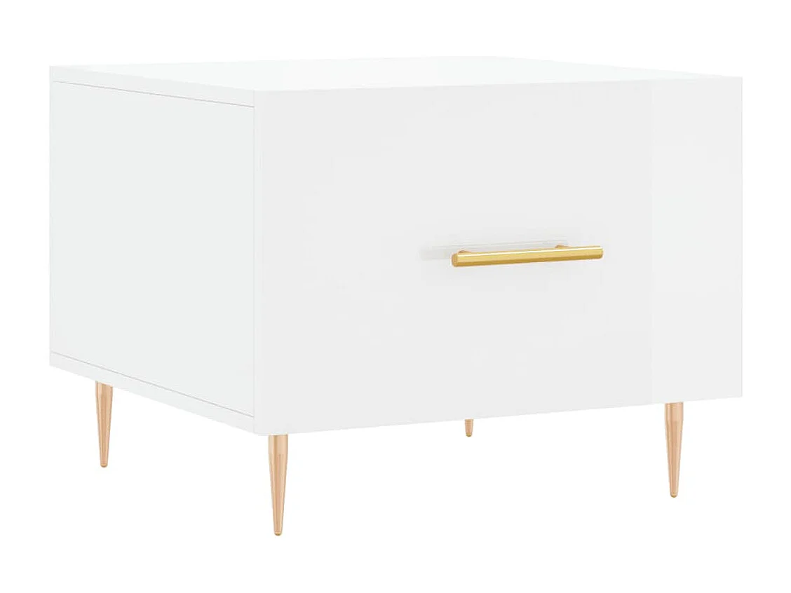 Table basse blanc brillant 50x50x40 cm bois d'ingénierie