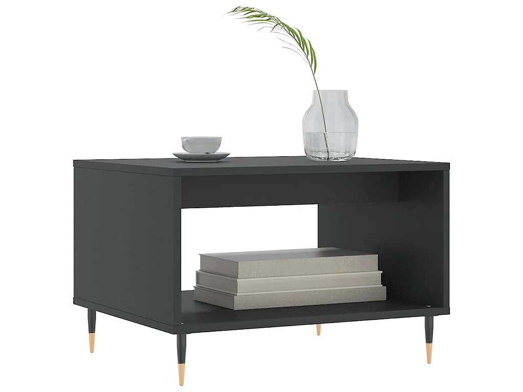 Table basse noir 60x50x40 cm bois d'ingénierie