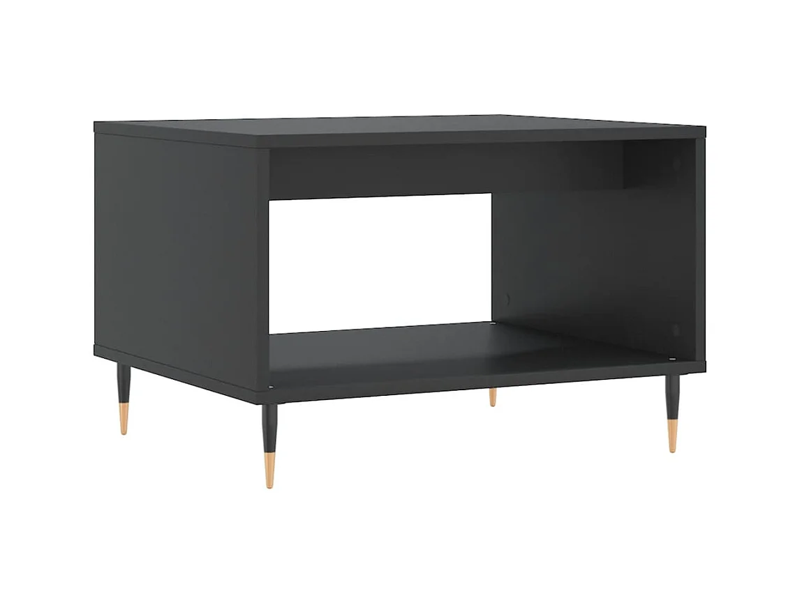 Table basse noir 60x50x40 cm bois d'ingénierie