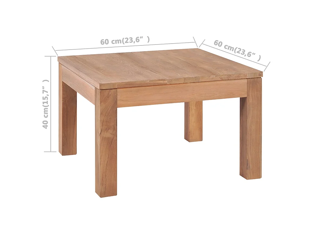Gold Salontafel Teakhout en natuurlijke afwerking 60 x 60 x 40 cm