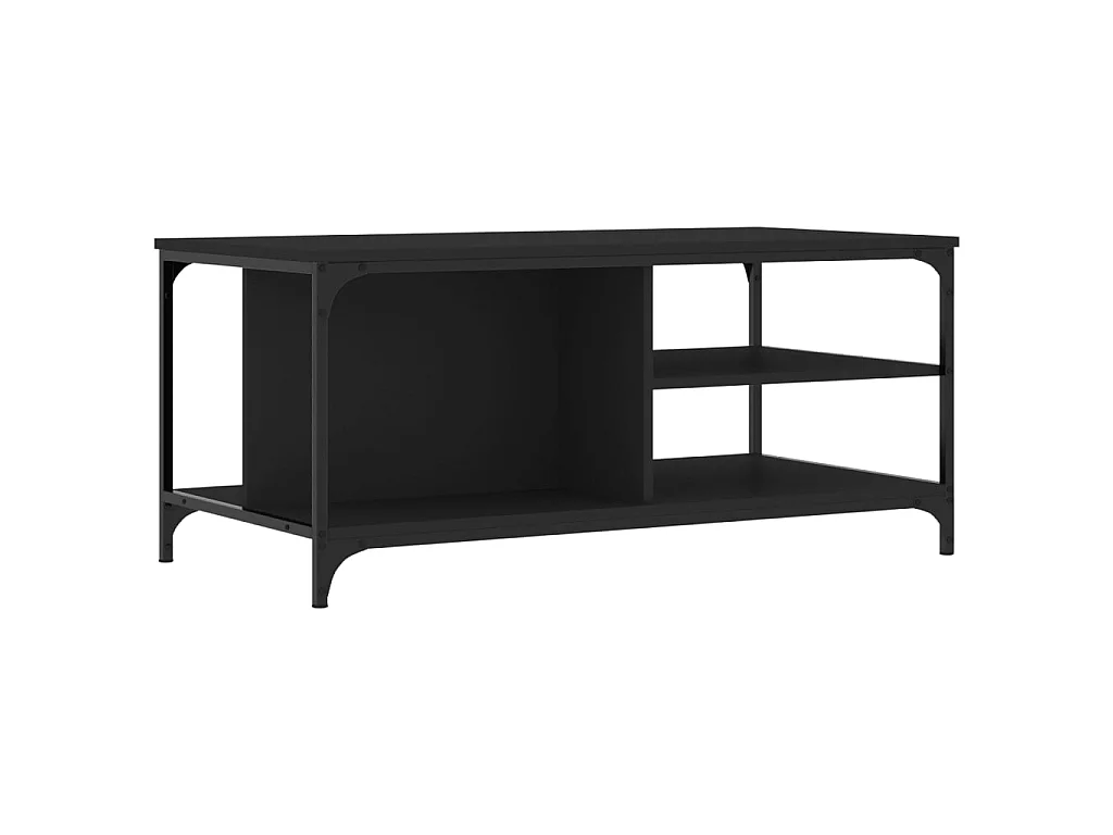 Gold Salontafel Zwart 100x50x45 cm Bewerkt hout