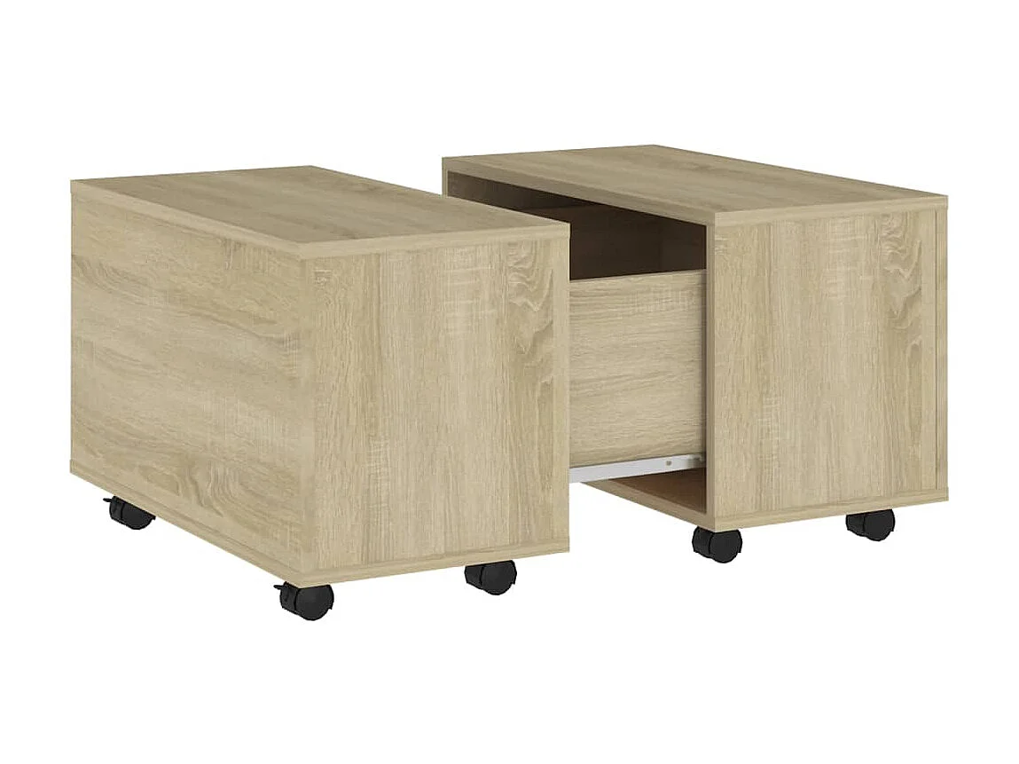 Mesa de centro dourada carvalho Sonoma 60x60x38 cm aglomerado