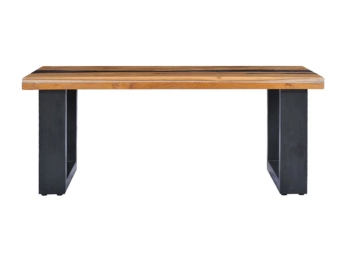 Goud Salontafel 100 x 50 x 40 cm Massief teakhout en polyresin