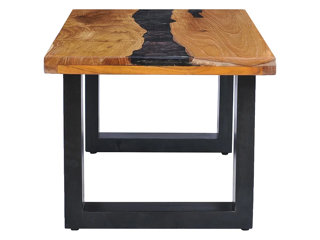 Goud Salontafel 100 x 50 x 40 cm Massief teakhout en polyresin