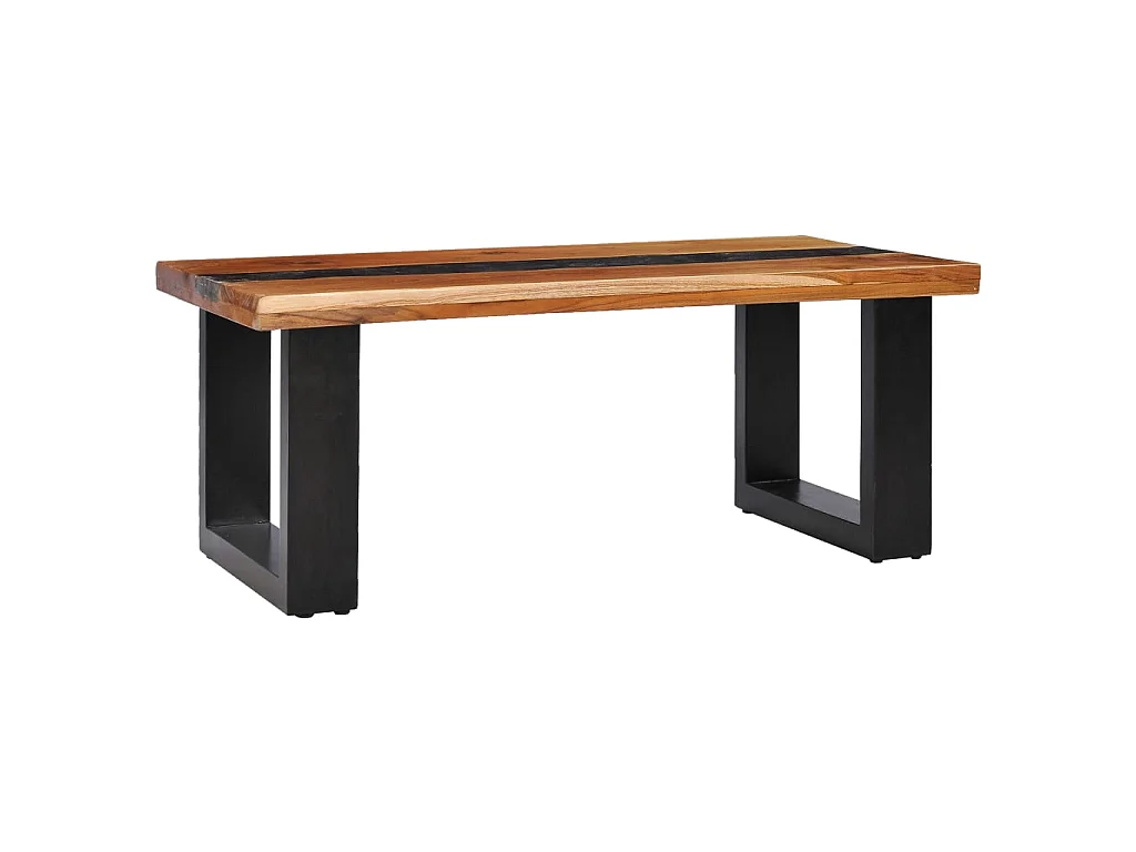 Goud Salontafel 100 x 50 x 40 cm Massief teakhout en polyresin