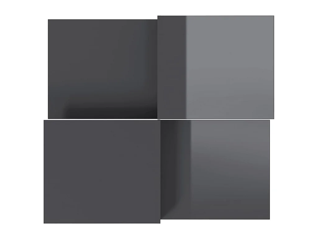 Tavolini Gold 2 pezzi in MDF grigio lucido