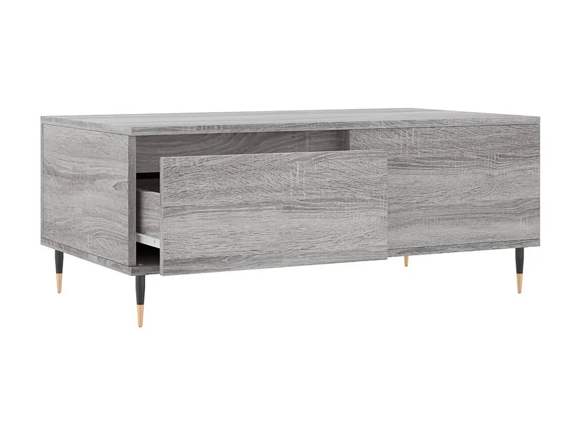 Gouden Sonoma grijze salontafel 90x50x36,5 cm Bewerkt hout