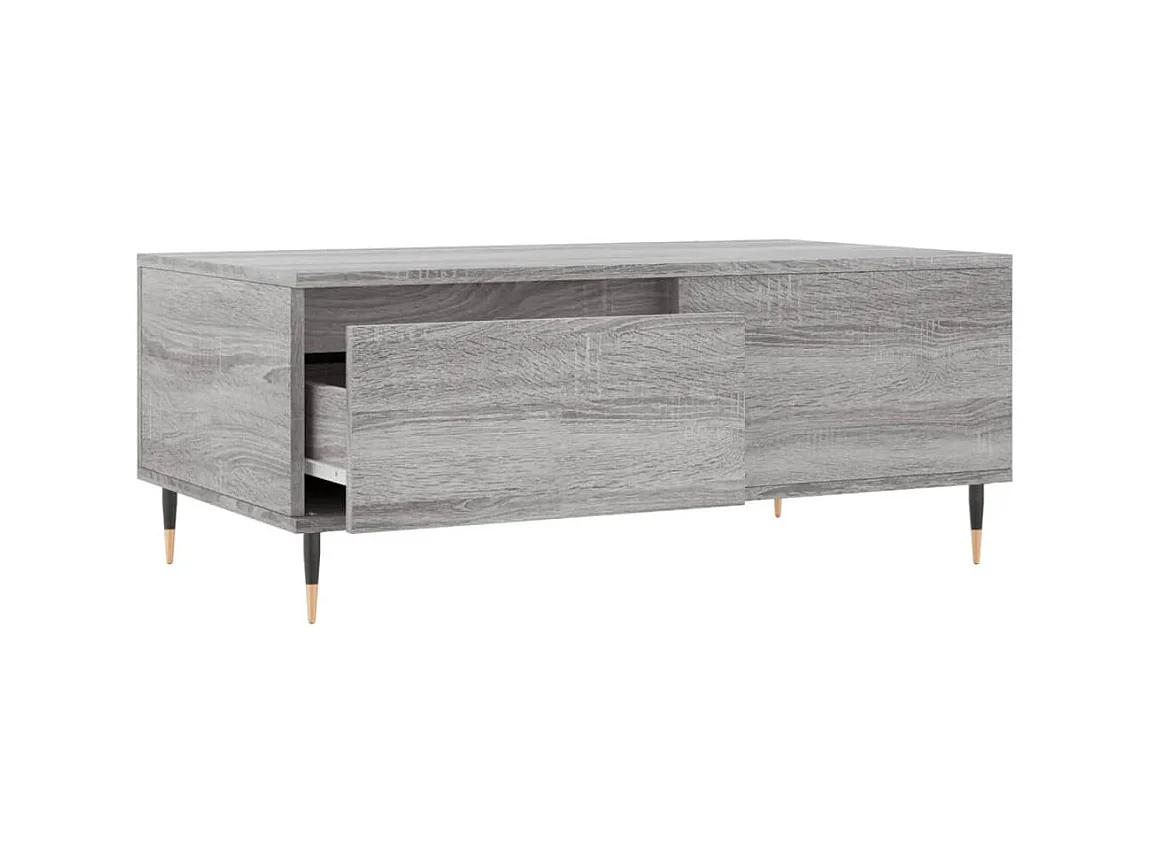 Gouden Sonoma grijze salontafel 90x50x36,5 cm Bewerkt hout