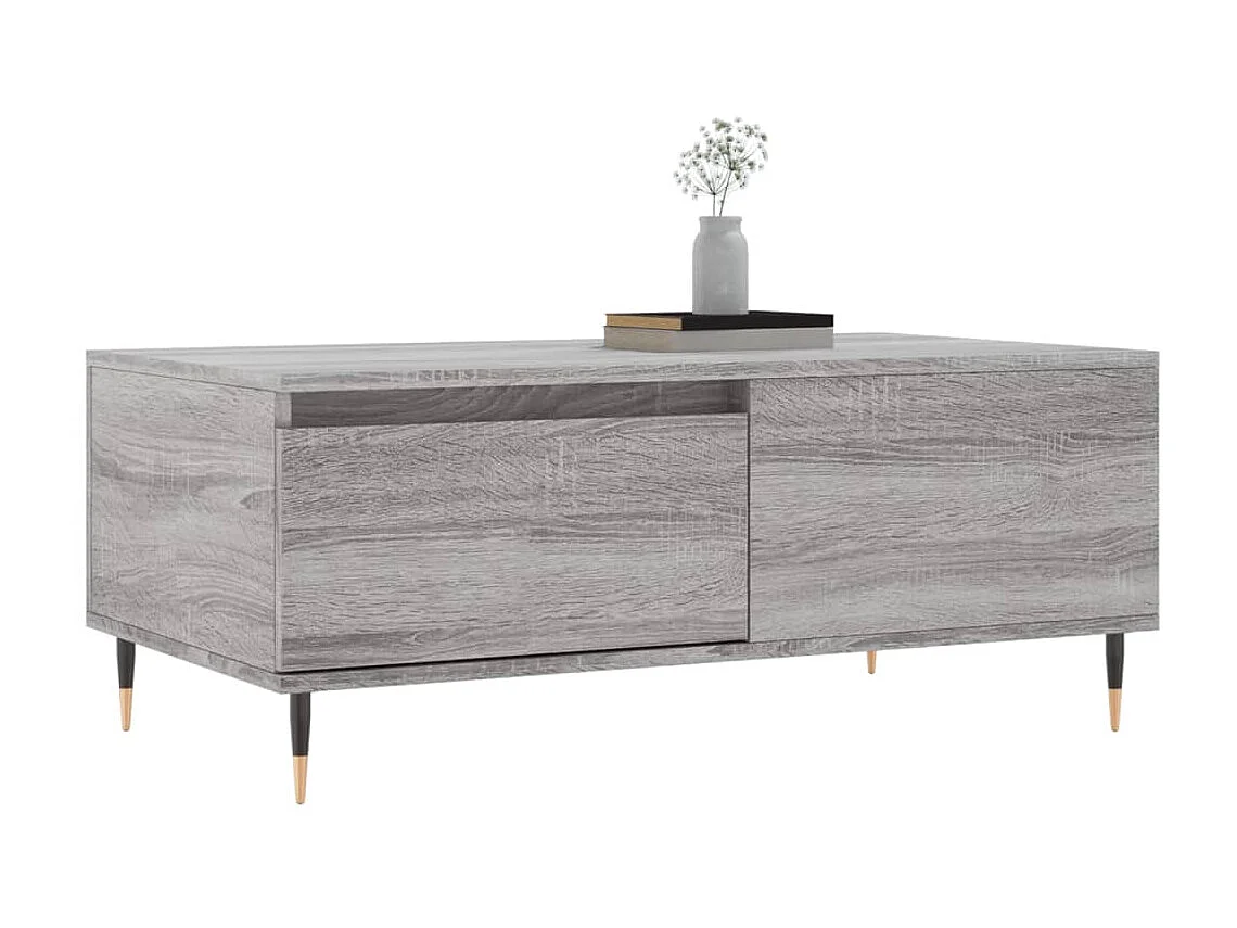Gouden Sonoma grijze salontafel 90x50x36,5 cm Bewerkt hout