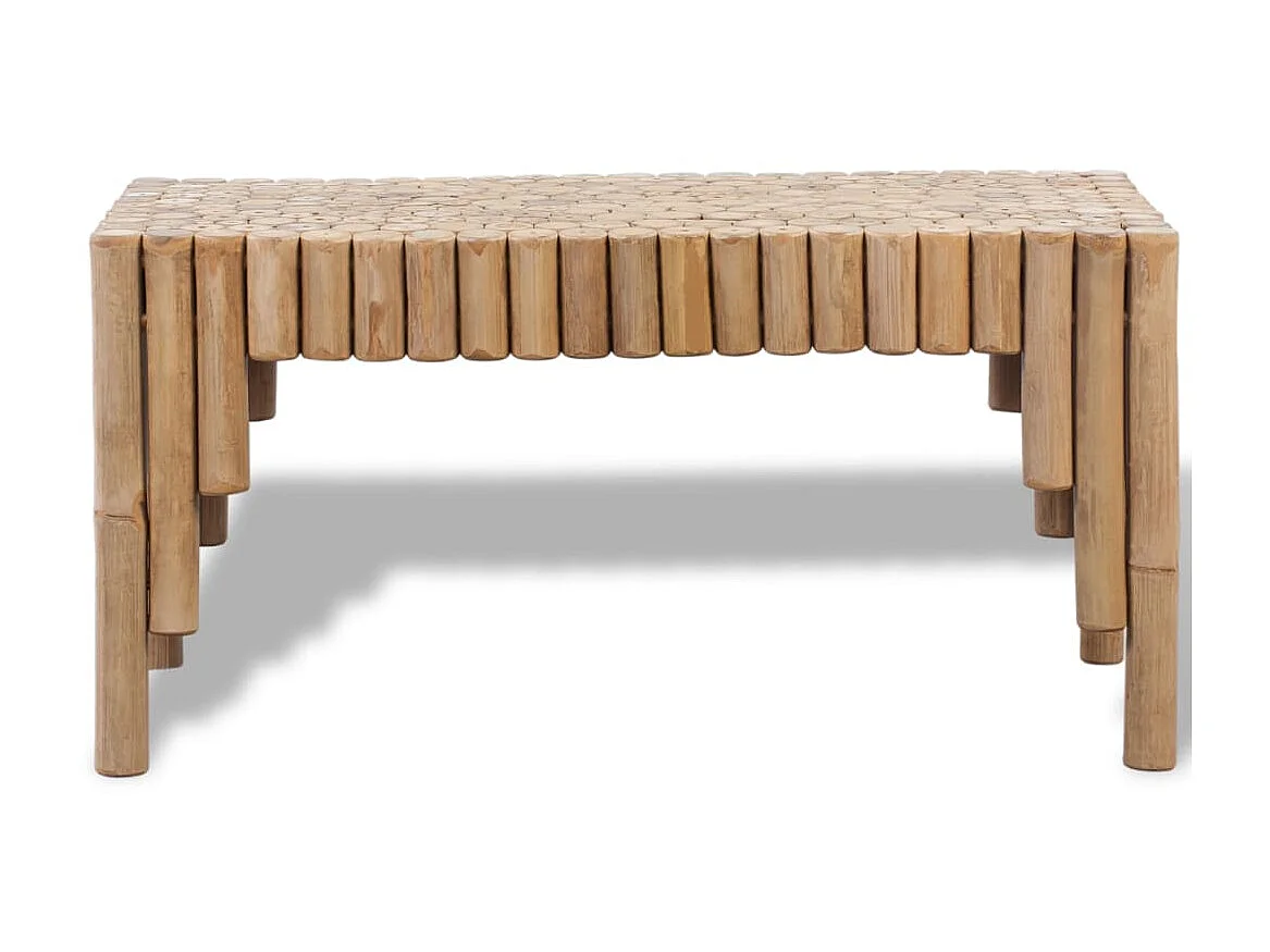 Mesa de centro de bambú dorada