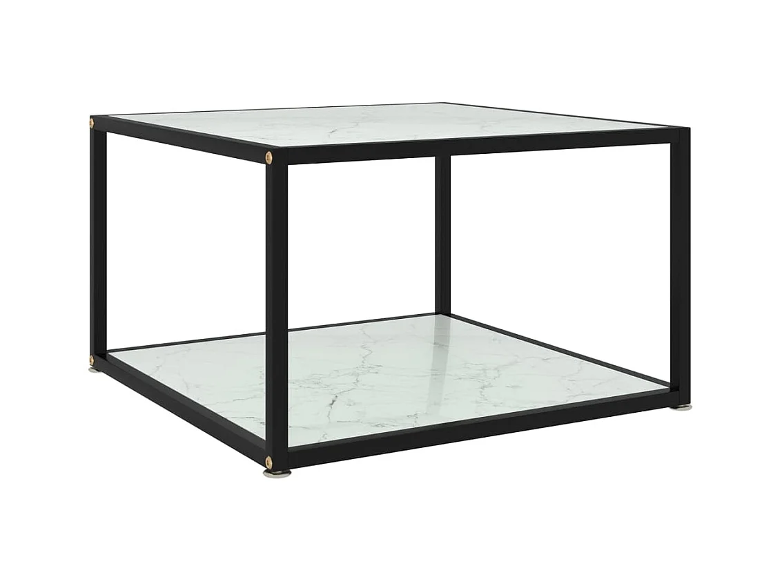 Gold Salontafel Wit 60x60x35 cm Gehard glas
