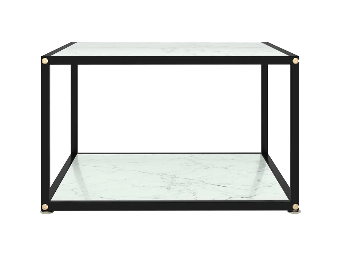Table basse Blanc 60x60x35 cm Verre trempé