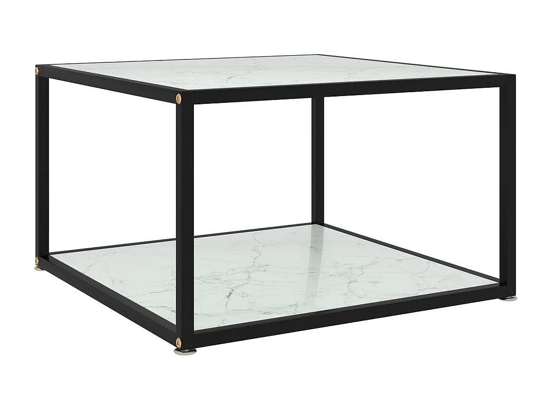 Table basse Blanc 60x60x35 cm Verre trempé