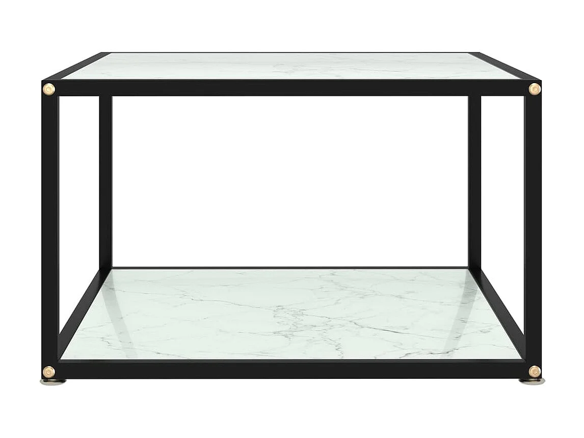 Table basse Blanc 60x60x35 cm Verre trempé