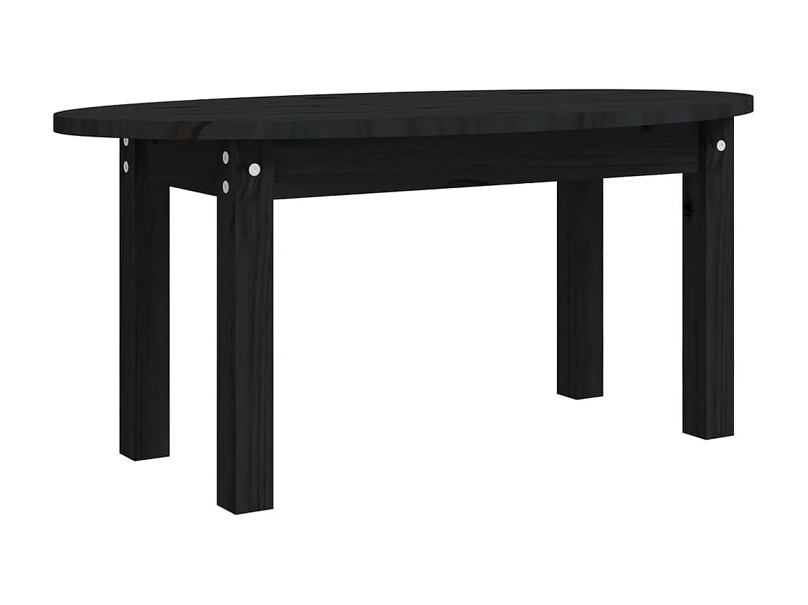 Gold Salontafel Zwart 80x40x35 cm Massief grenenhout